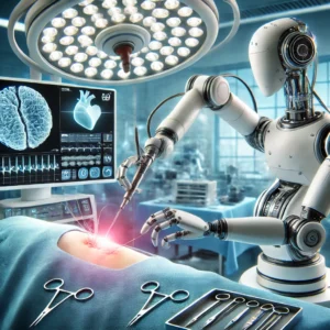 robo cirurgião fazendo uma cirurgua