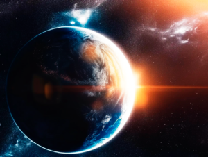 representação artistica de uma "super terra"