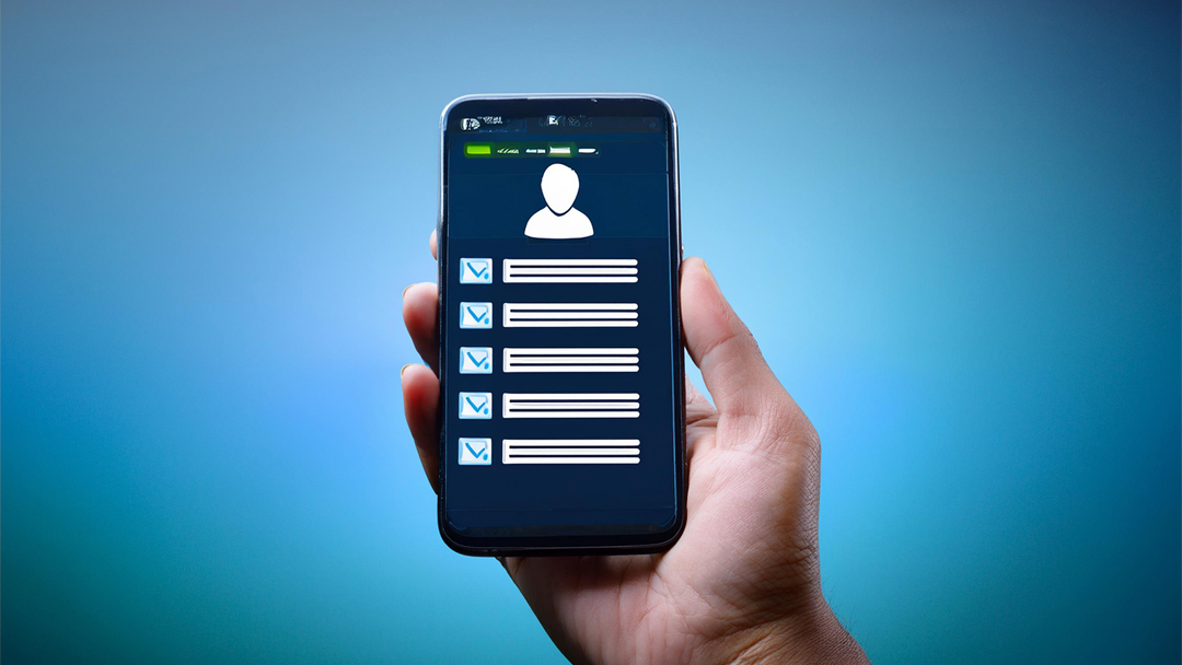 smartphone com lista aparecendo na tela