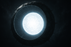uma esfera de dyson construida ao redor de uma estrela do tipo anã branca